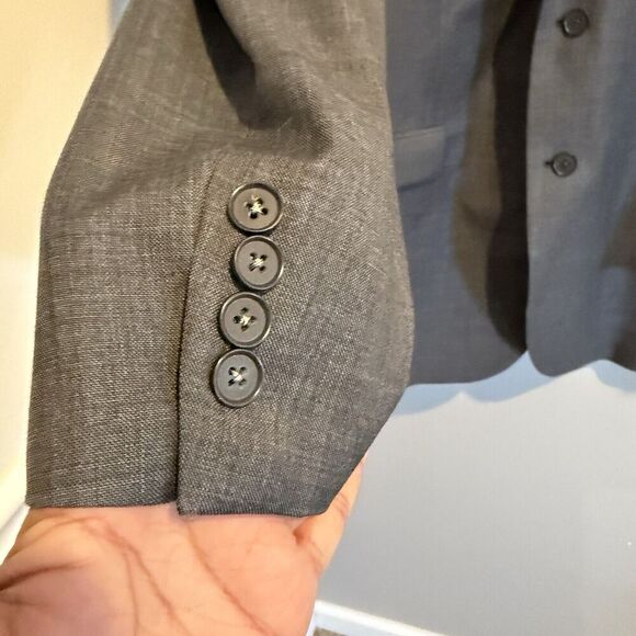 KENNETH COLE New York Mens 46L W40 Gray 100% Wool Blazer Sport Coat Suit Jacket - Picture 2 of 6